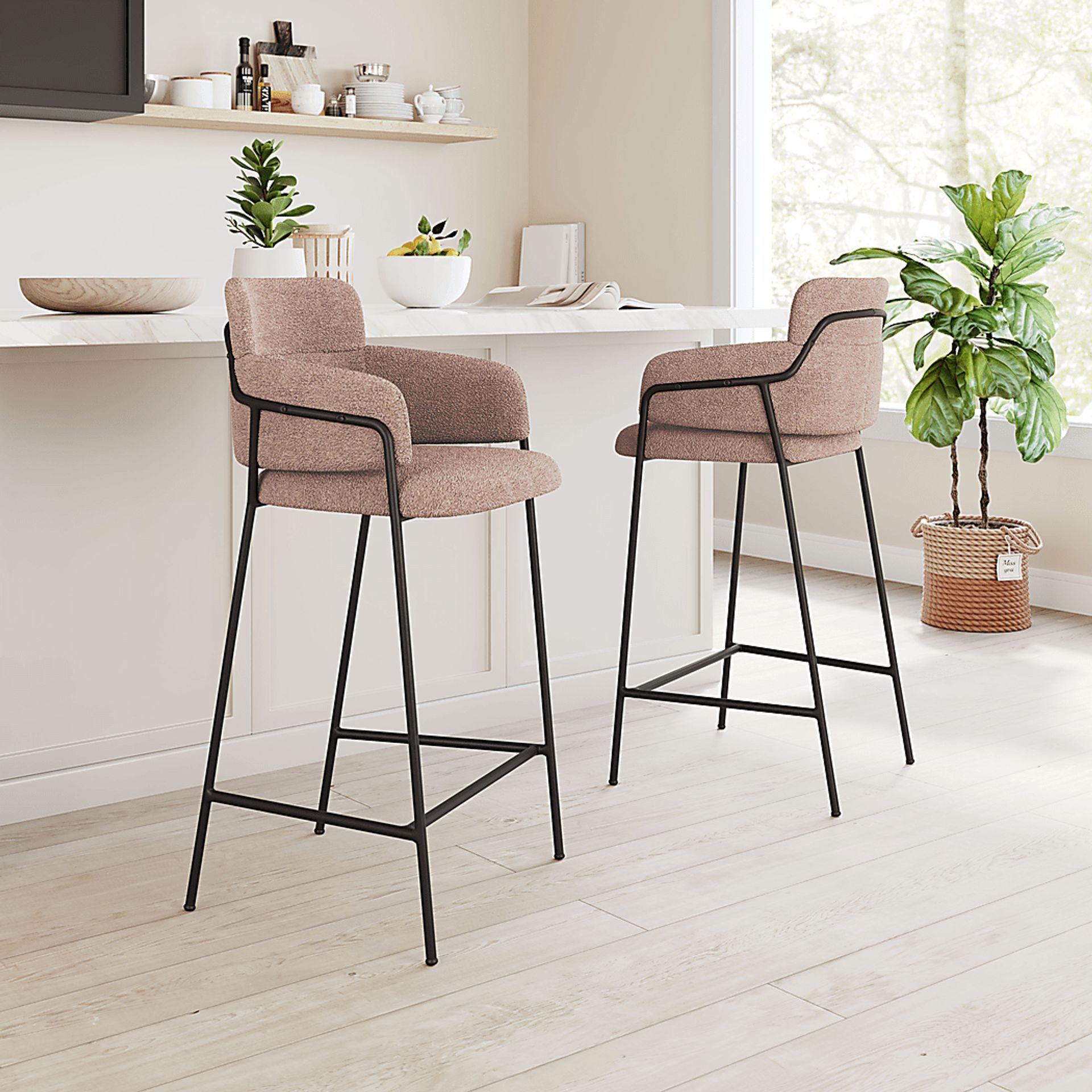 Brynns Brown Barstool, Set of 2 - Image 2