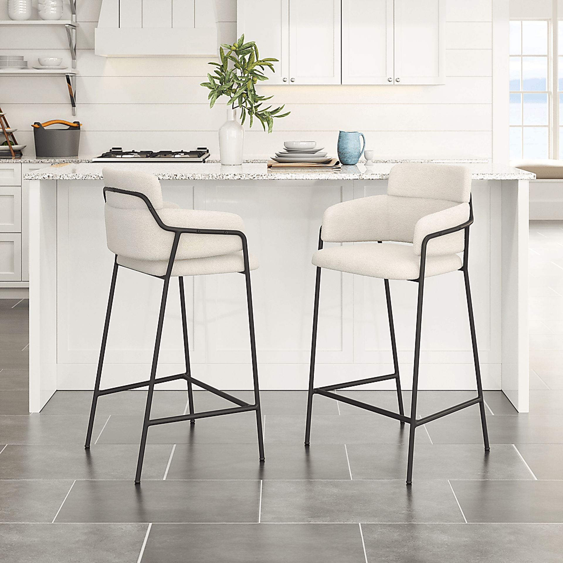 Brynns White Counter Height Stool, Set of 2 - Image 2