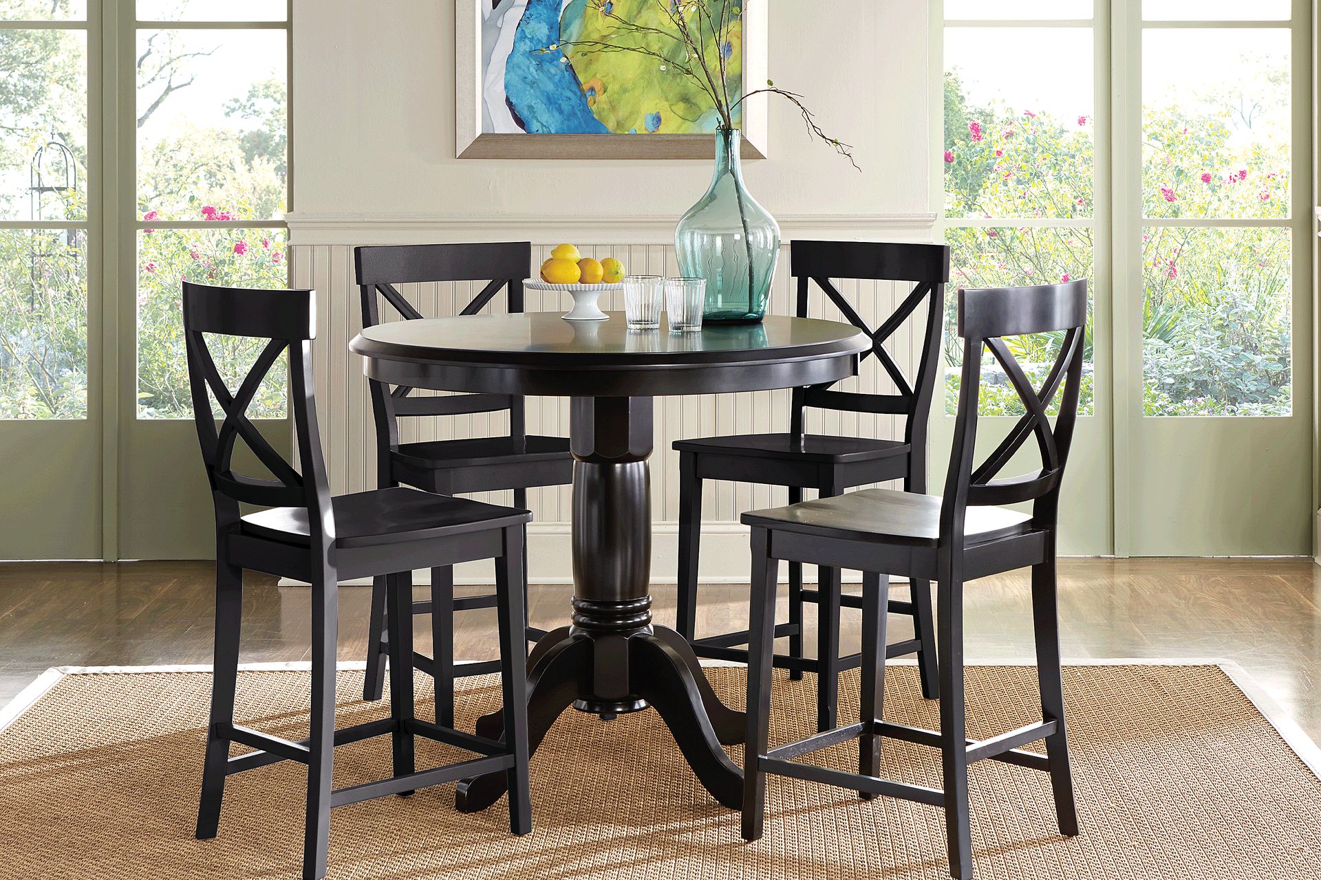 Brynwood Black 5 Pc Counter Height Dining Set with Black Stools - Image 1