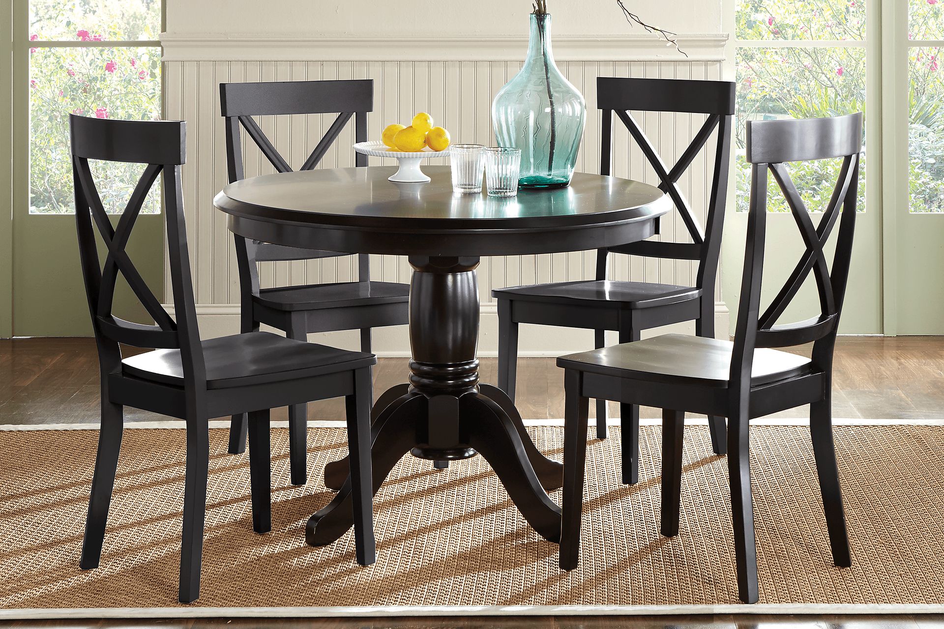 Brynwood Black 5 Pc Round Dining Set with Black Chairs - Image 1