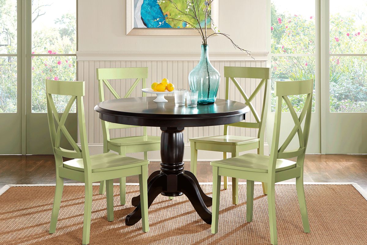 Brynwood 5 Pc Black Black,Colors Green Dining Room Set With Dining Table, Side Chair | Rooms to Go