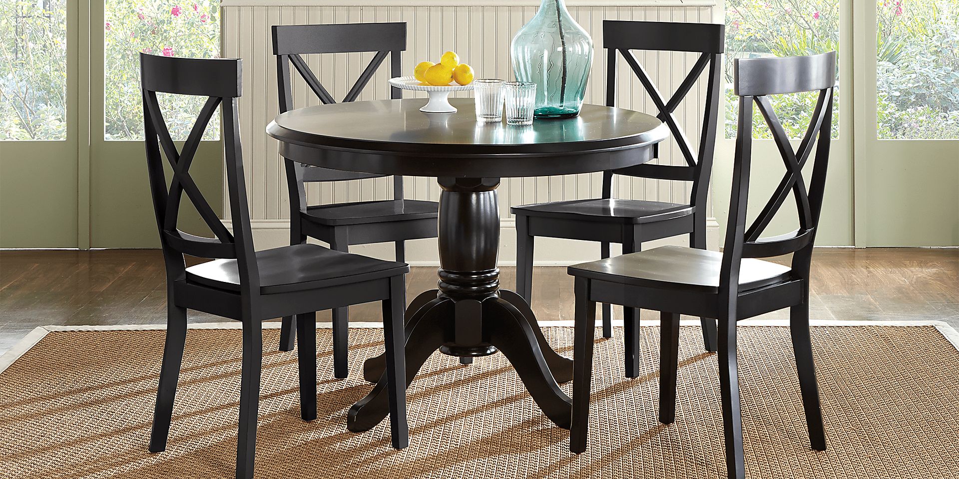 Brynwood Black 5 Pc Round Dining Set with Black Chairs - Image 1
