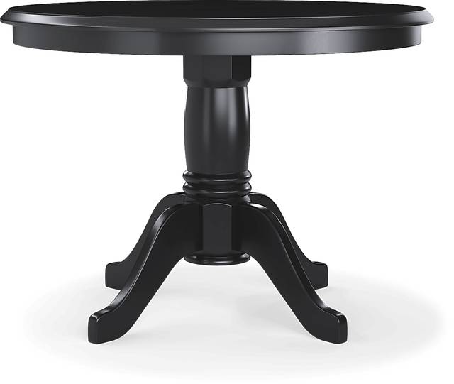 Brynwood Black 5 Pc Round Dining Set with White Chairs - Thumbnail - Image 3