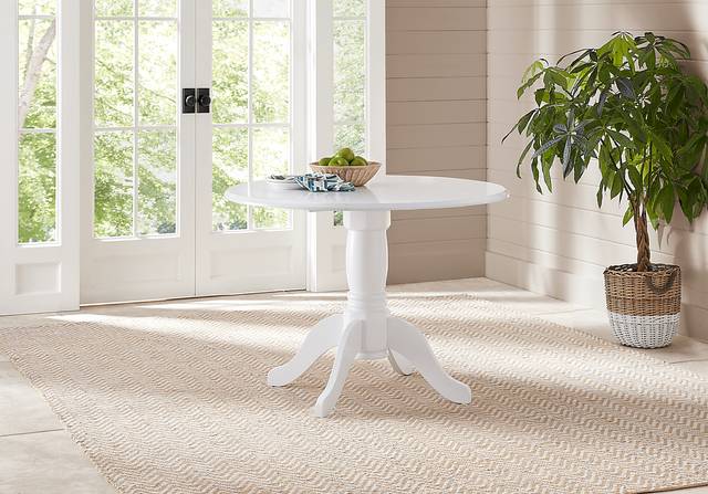 Brynwood White 5 Pc Drop Leaf Dining Set with Black Chairs - Thumbnail - Image 4