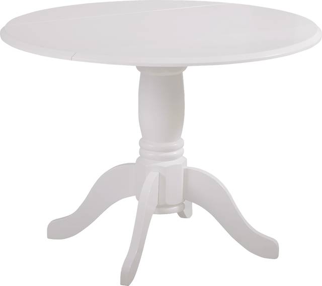 Brynwood White 5 Pc Drop Leaf Dining Set with Black Chairs - Thumbnail - Image 2