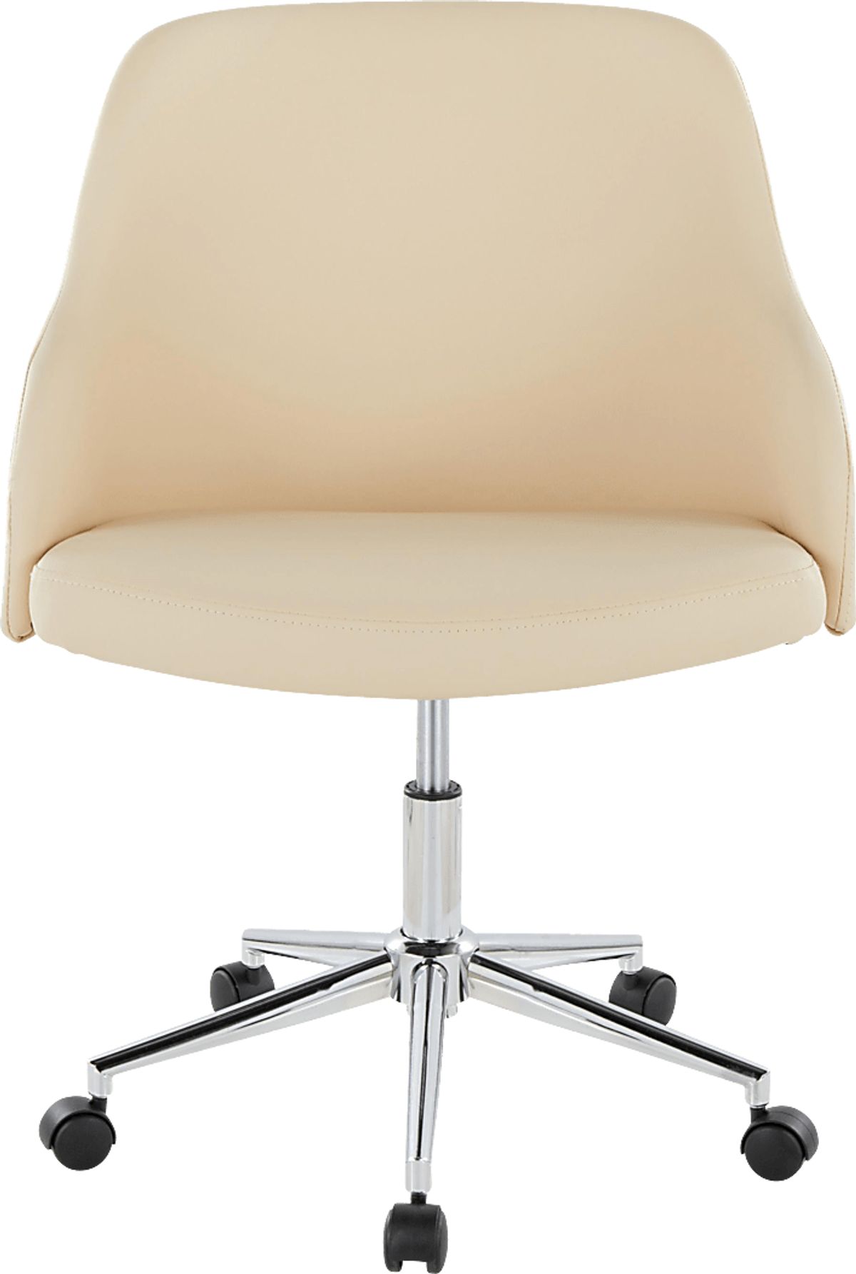 Bryta Chrome Metal White Fabric Desk Chair | Rooms to Go