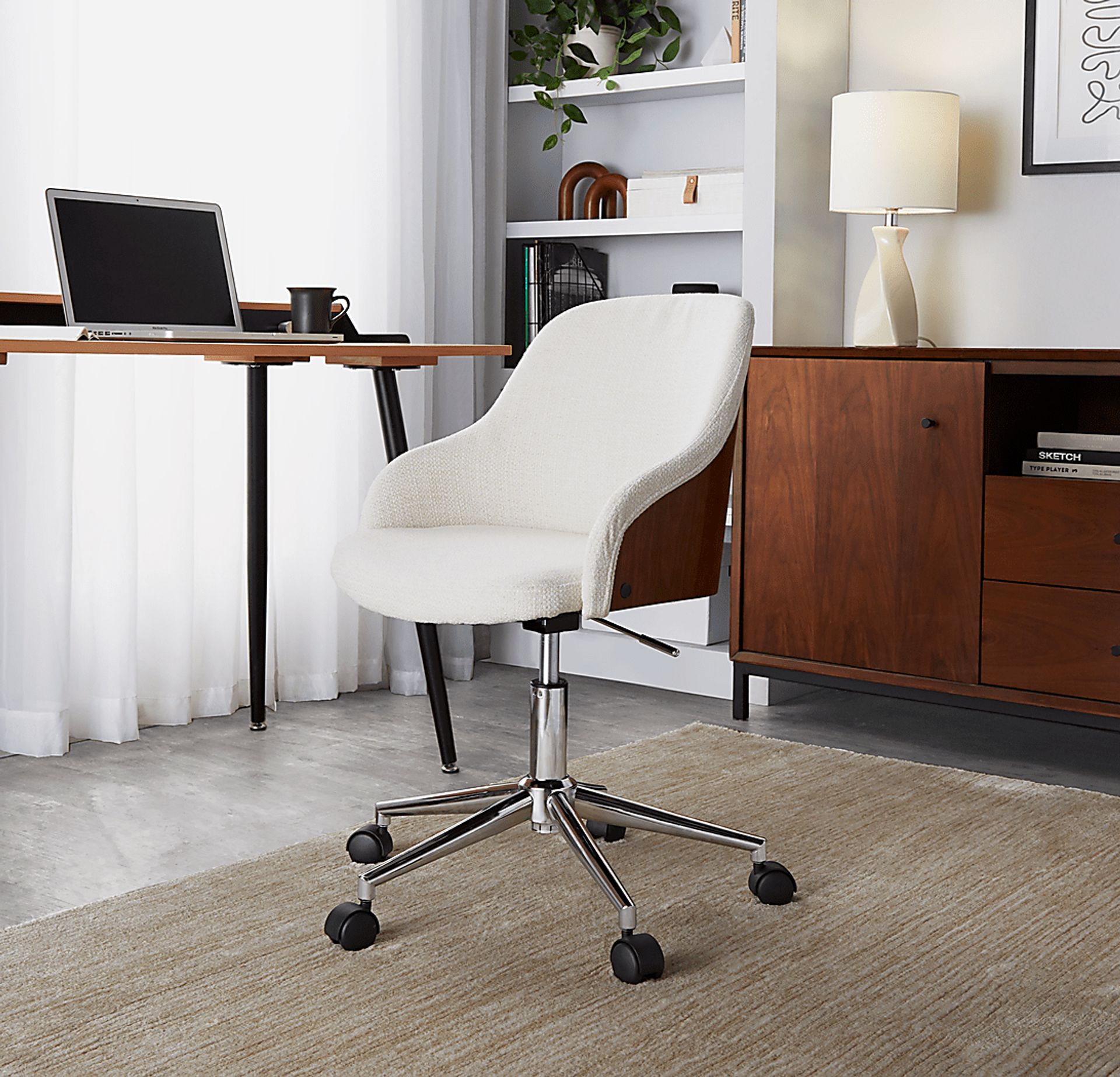Bryta IV Cream Desk Chair - Image 2
