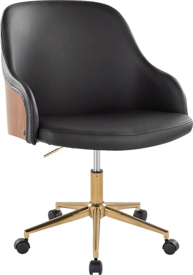 Bryta VI Black Desk Chair - Thumbnail - Image 1