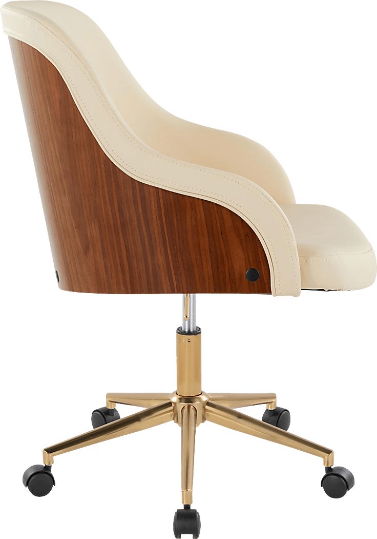 Bryta VI Cream Desk Chair - Thumbnail 2