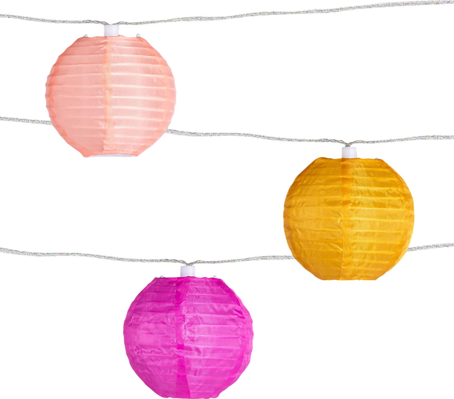 Bubbling Bauble Pink Outdoor Solar String Lights - Image 2