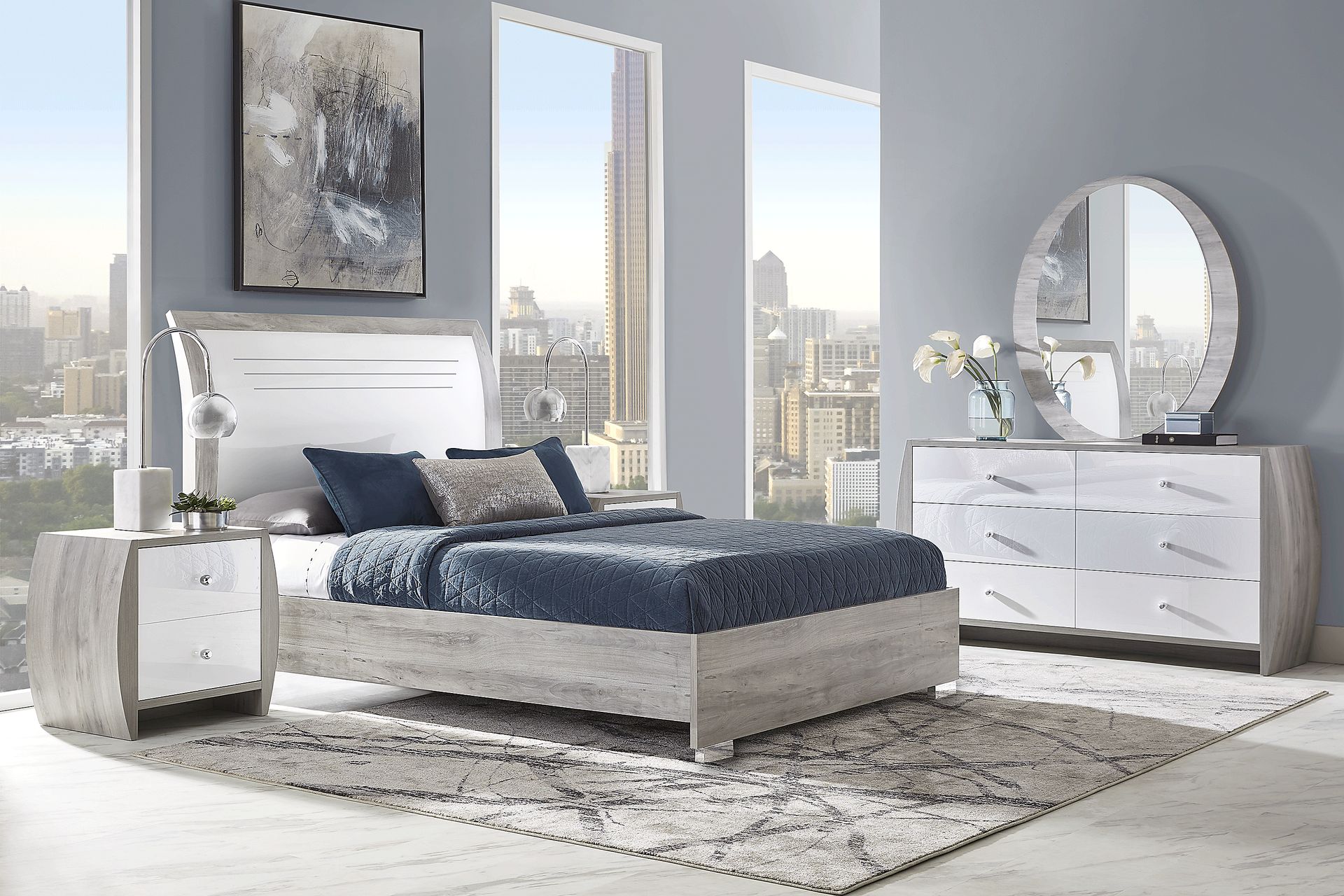 Buccone Heights White 7 Pc King Bedroom - Image 1