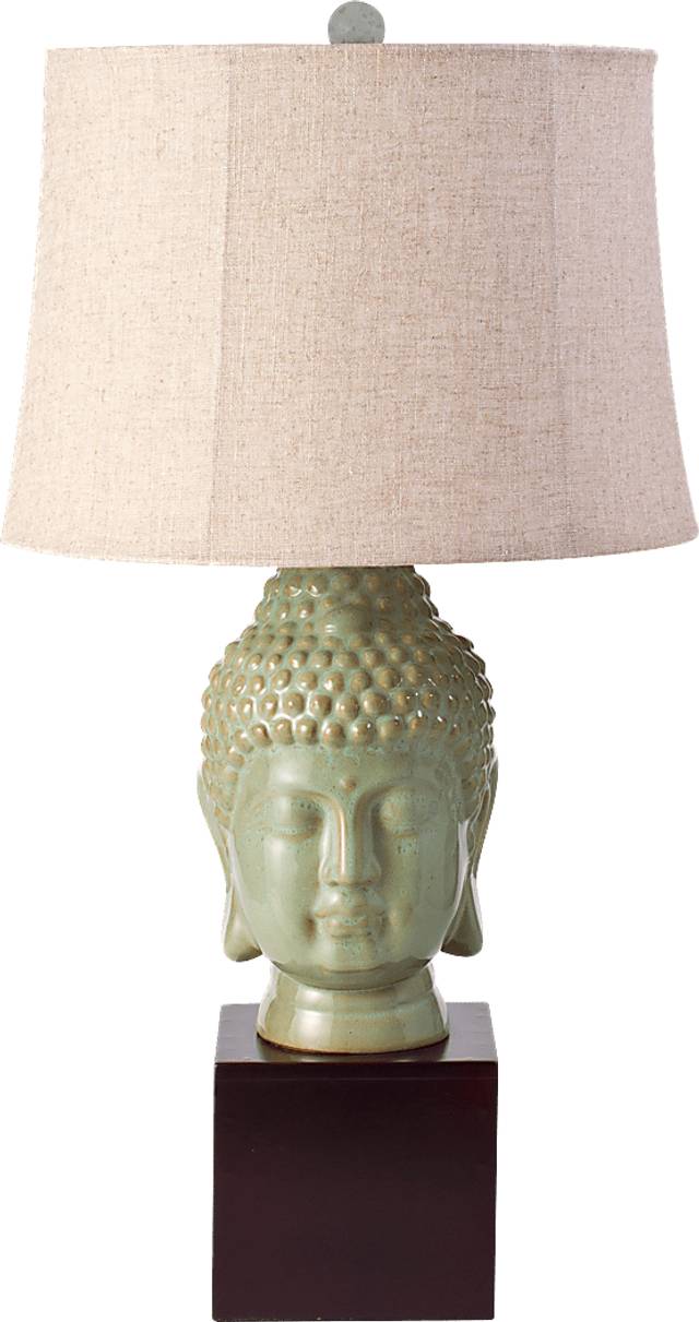 Buddha Head Green Lamp - Thumbnail - Image 1
