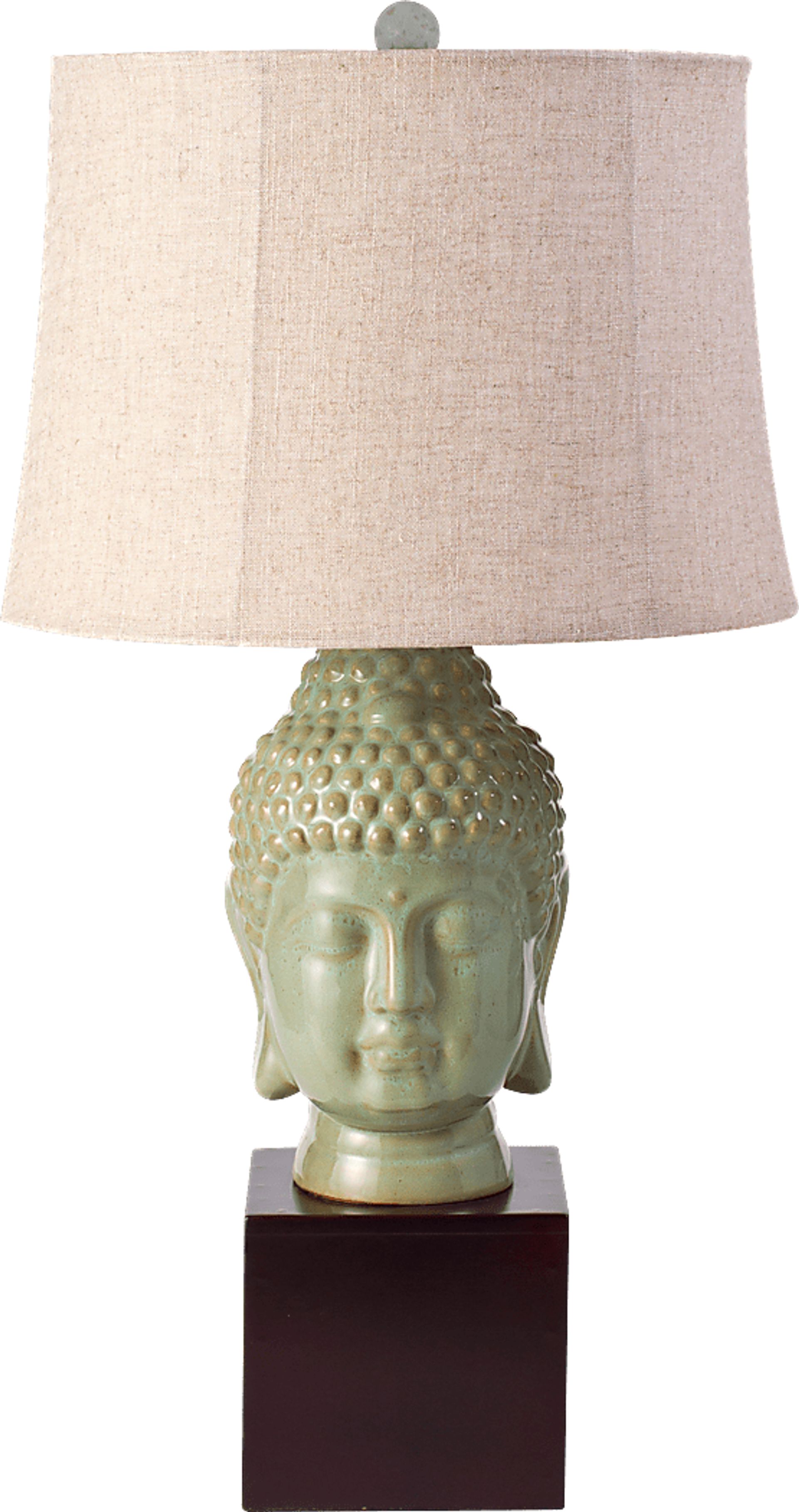 Buddha Head Green Lamp - Image 1