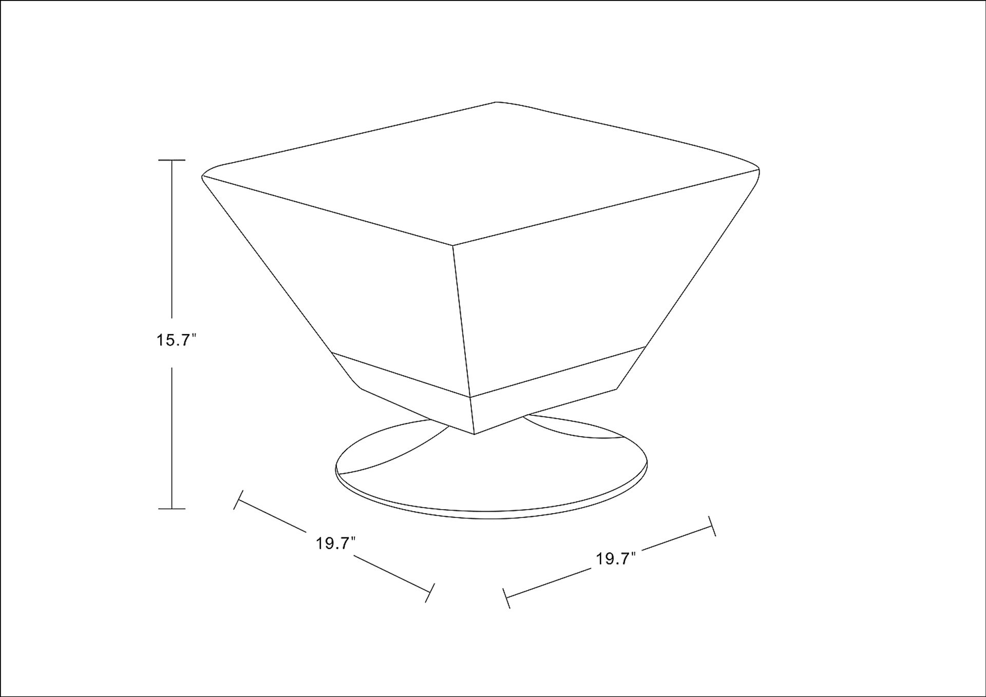Buecker Blue Swivel Ottoman - Image 3