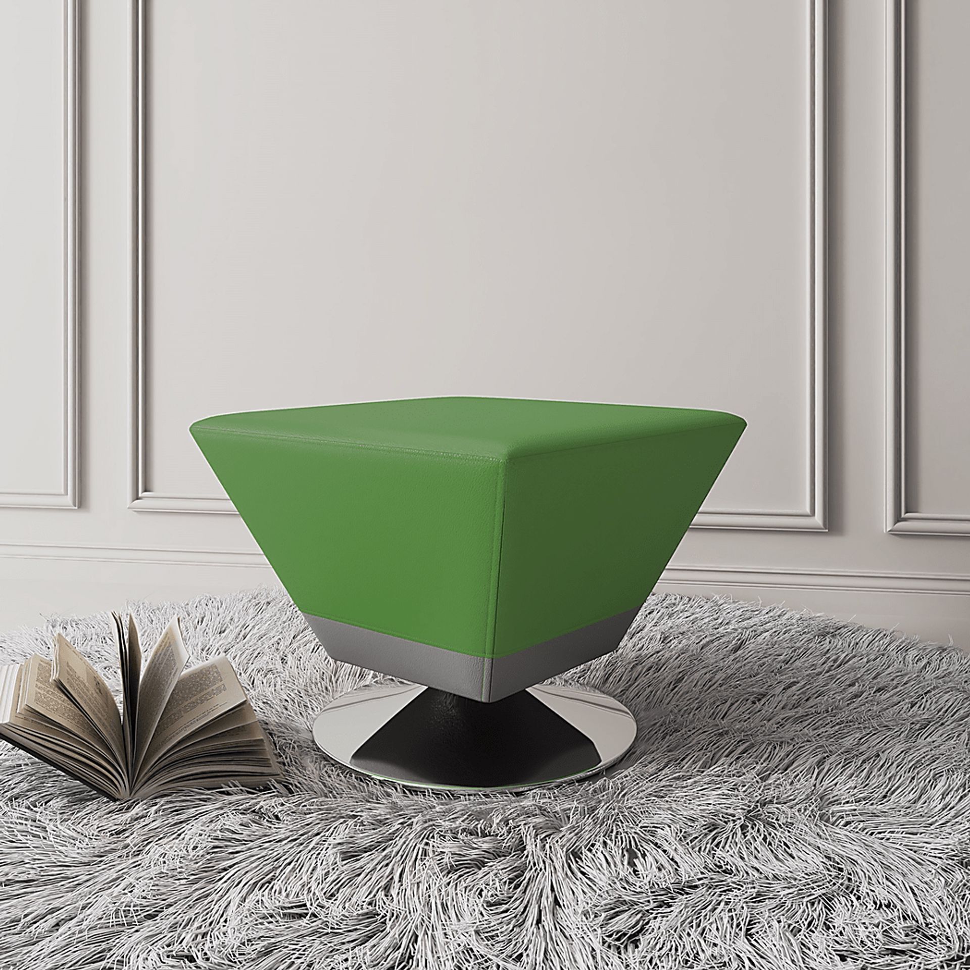 Buecker Green Swivel Ottoman - Image 2