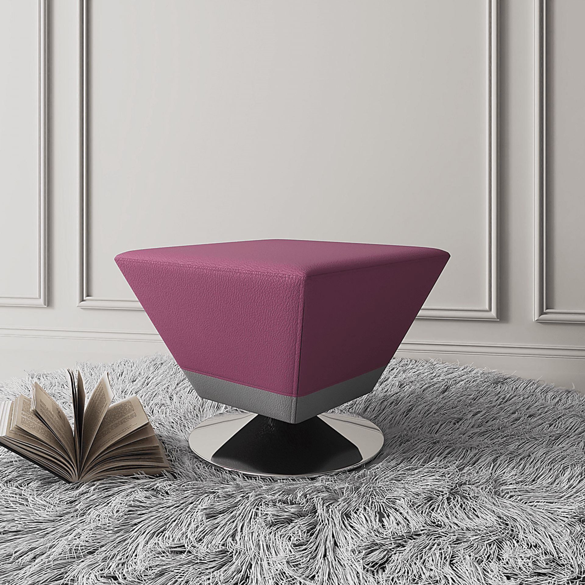 Buecker Purple Swivel Ottoman - Image 2