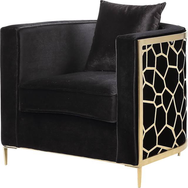 Buellton Black Accent Chair with Pillow - Thumbnail - Image 1