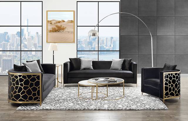 Buellton Black Sofa with Four Pillows - Thumbnail - Image 2