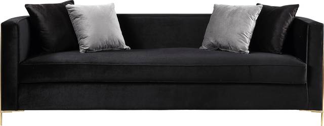 Buellton Black Sofa with Four Pillows - Thumbnail - Image 3