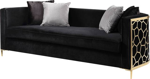 Buellton Black Sofa with Four Pillows - Thumbnail - Image 1