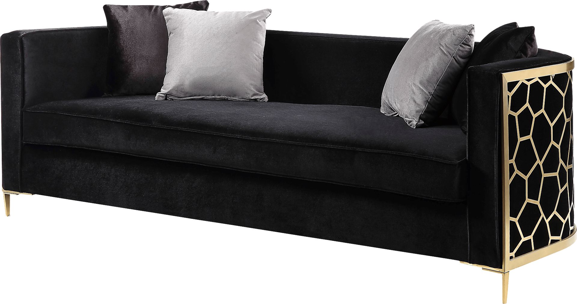 Buellton Black Sofa with Four Pillows - Image 1