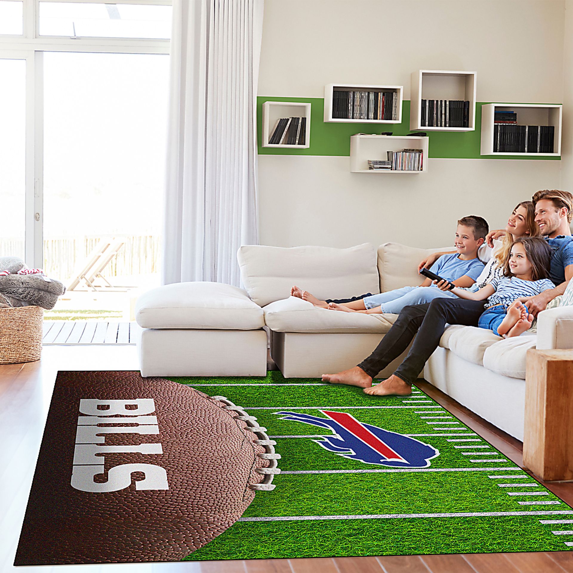 Buffalo Bills 5' x 7' Machine Washable Rug - Image 2