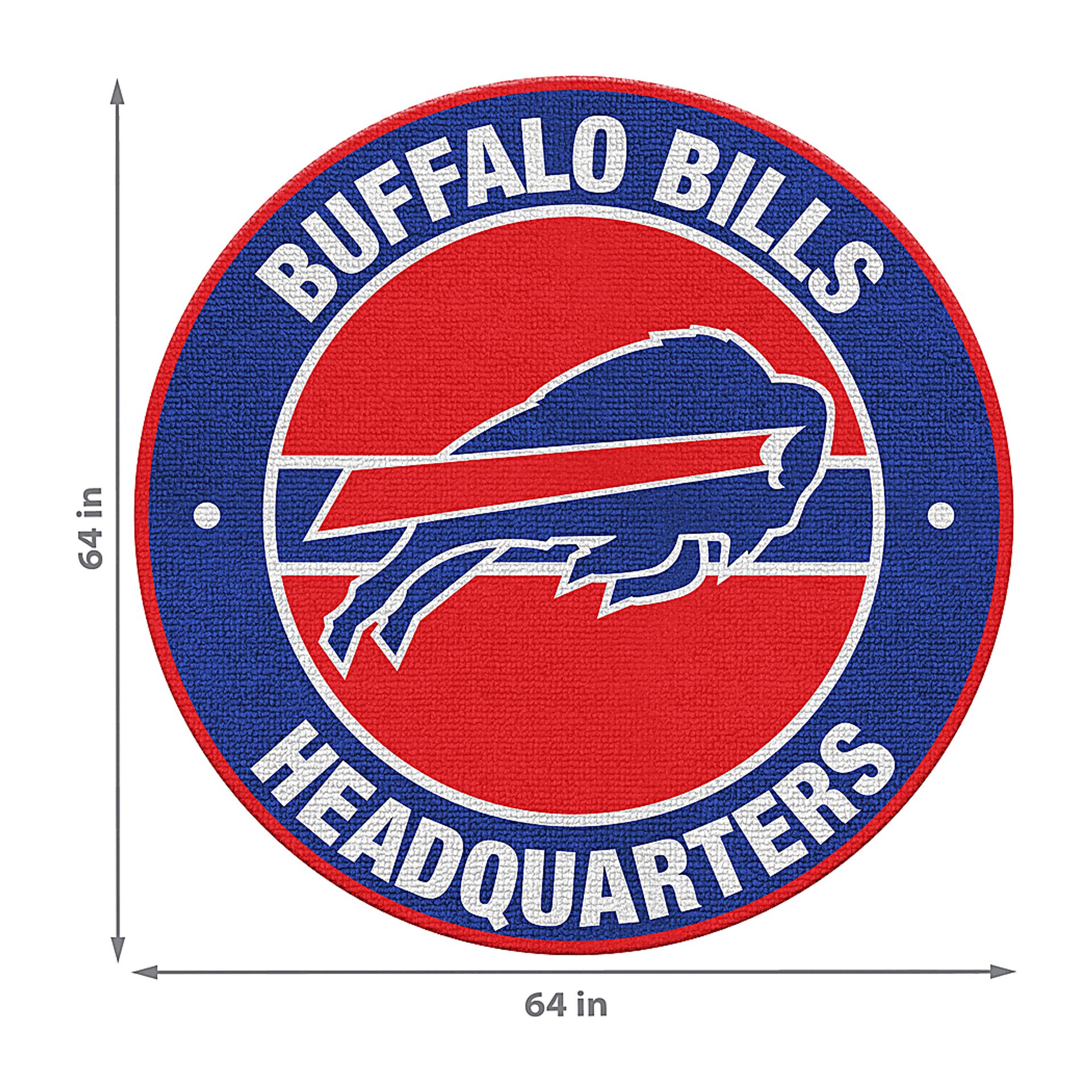 Buffalo Bills Blue 5' Round Headquarters Rug - Image 2