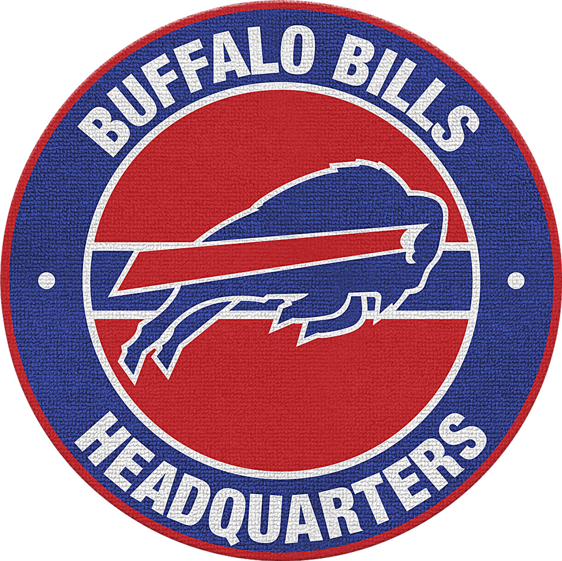 Buffalo Bills Blue 5' Round Headquarters Rug - Image 1