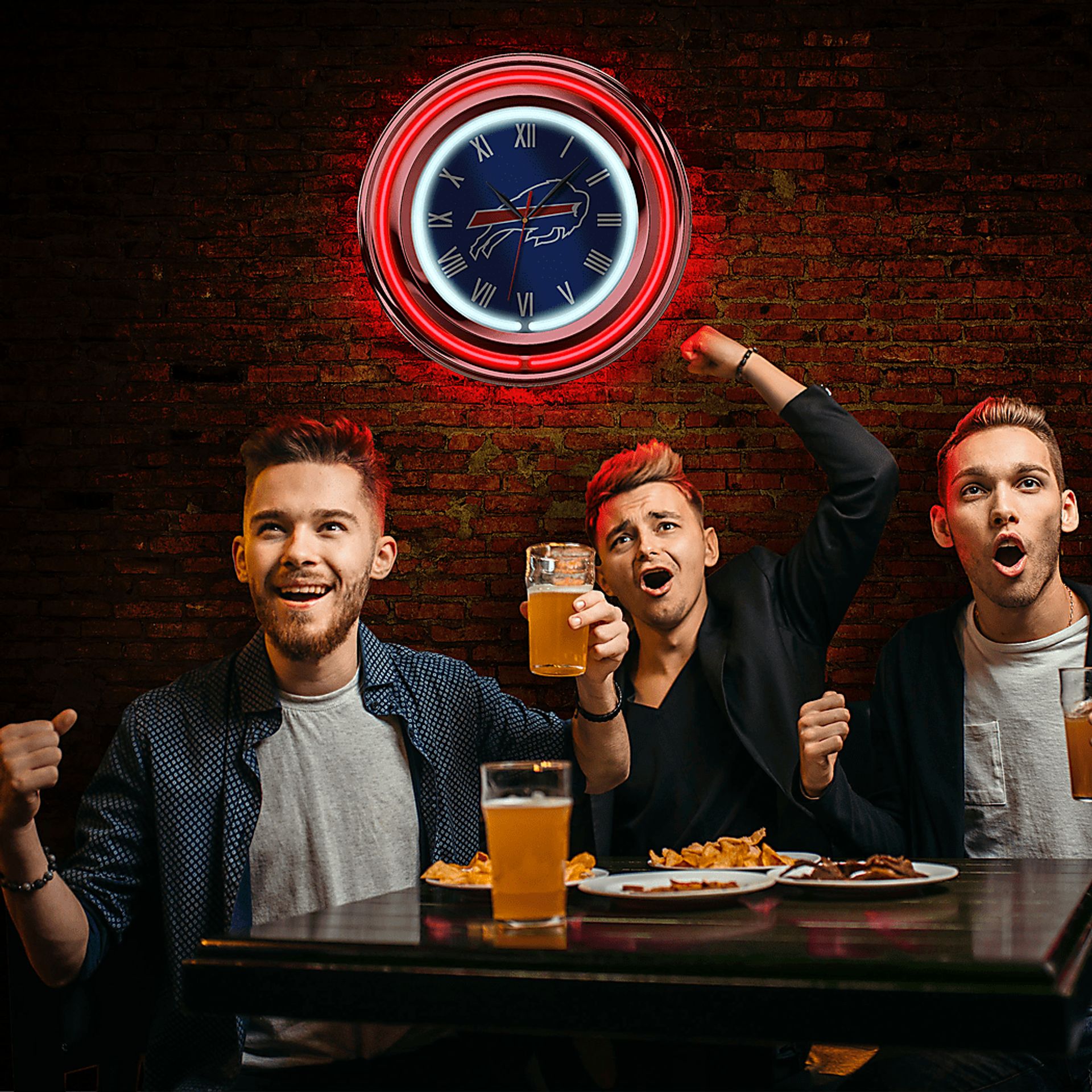 Buffalo Bills Blue Neon Wall Clock - Image 5