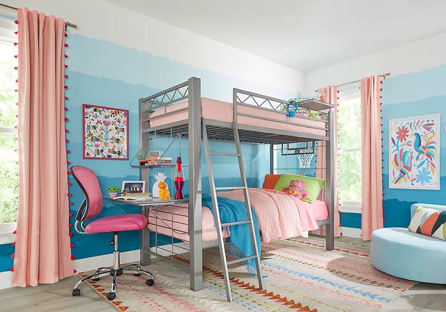 Build-a-Bunk Gray Twin/Twin Bunk with Gray Accessories - Thumbnail - Image 1