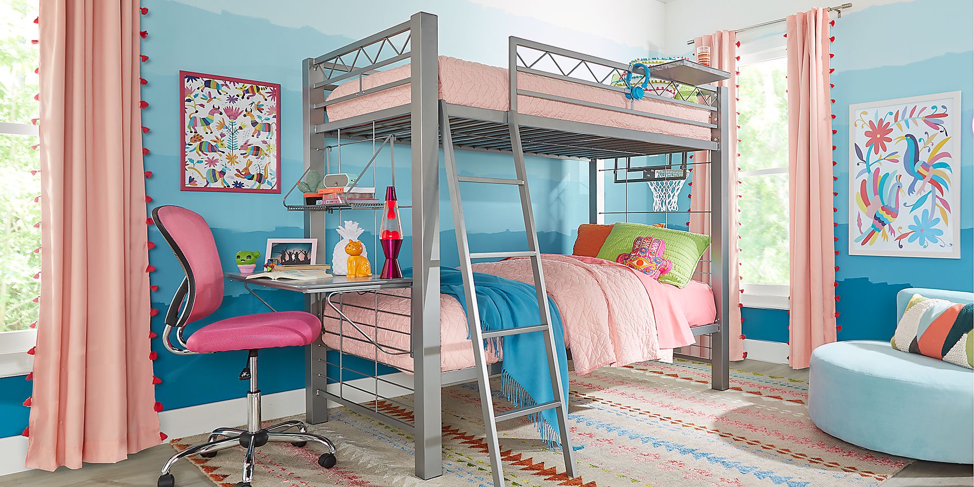 Build-a-Bunk Gray Twin/Twin Bunk with Gray Accessories - Image 2