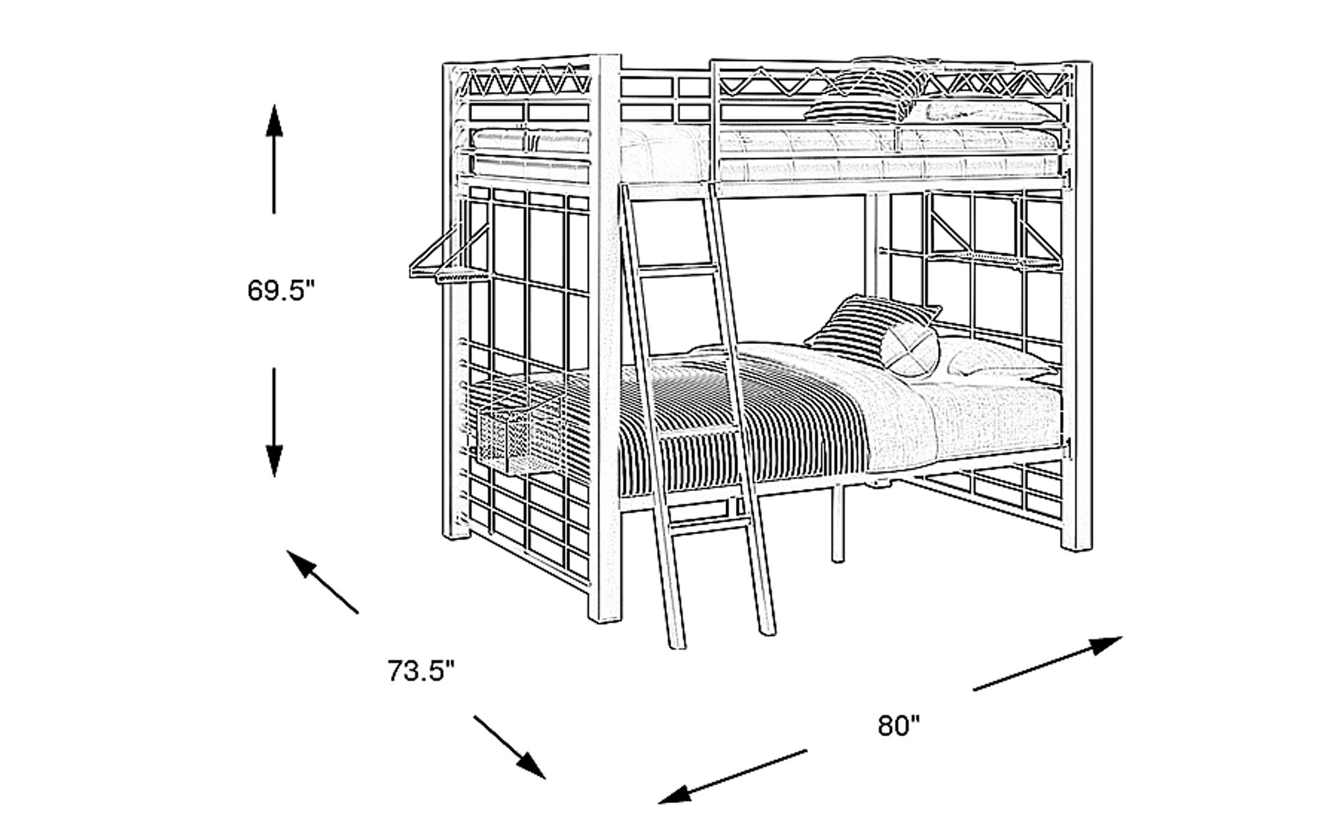 BuildABunk Gray Blue Full/Full Bunk Bed Rooms to Go