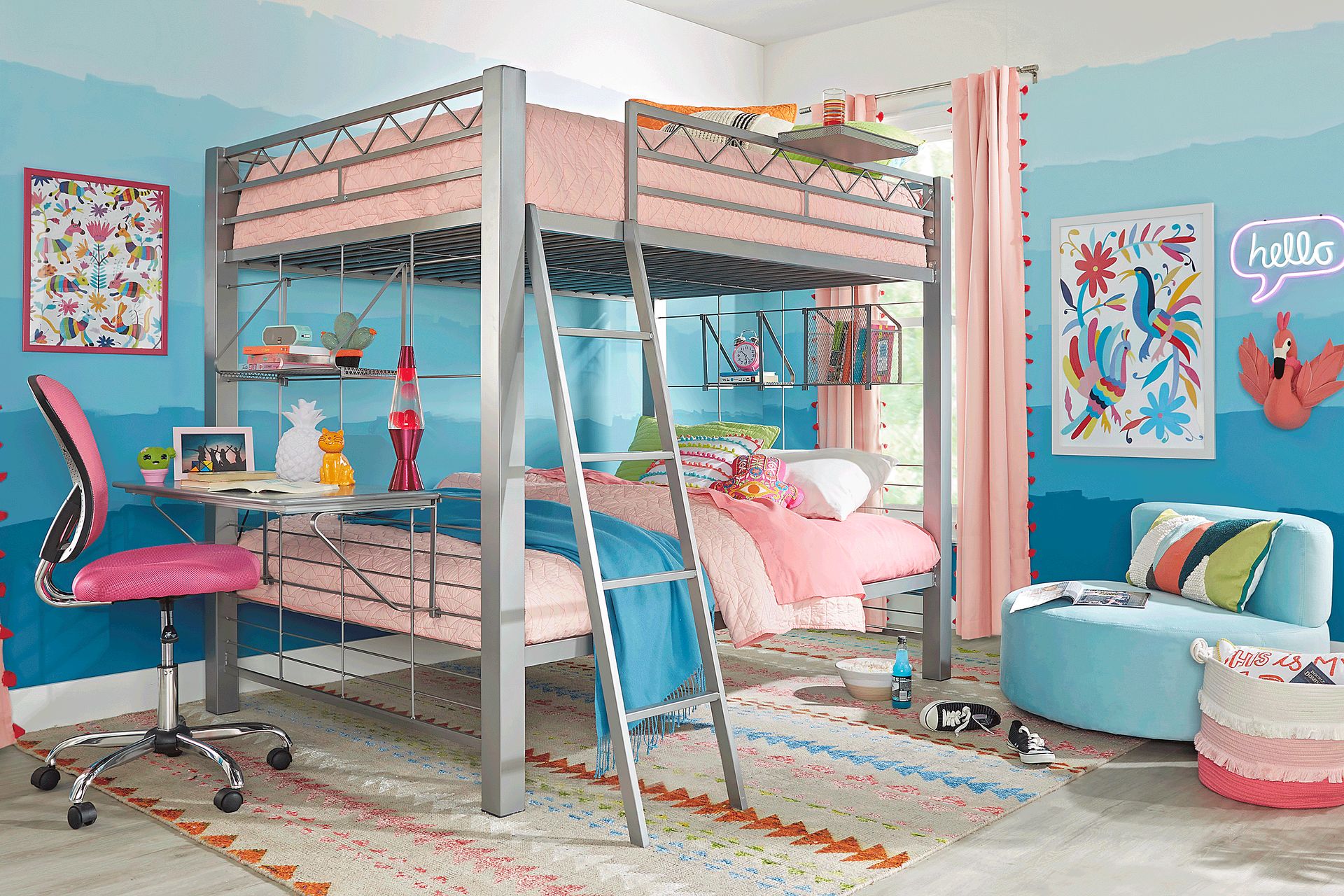 Build-a-Bunk Gray Full/Full Bunk Bed With Gray Accessories - Image 2