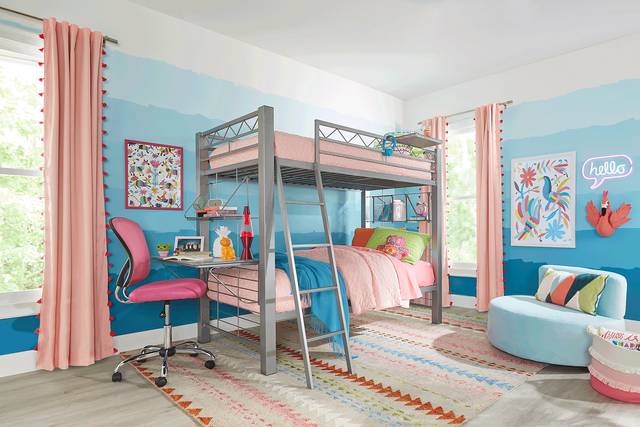 Build-A-Bunk Gray Full/Full Bunk Bed With Gray Accessories - Thumbnail - Image 2