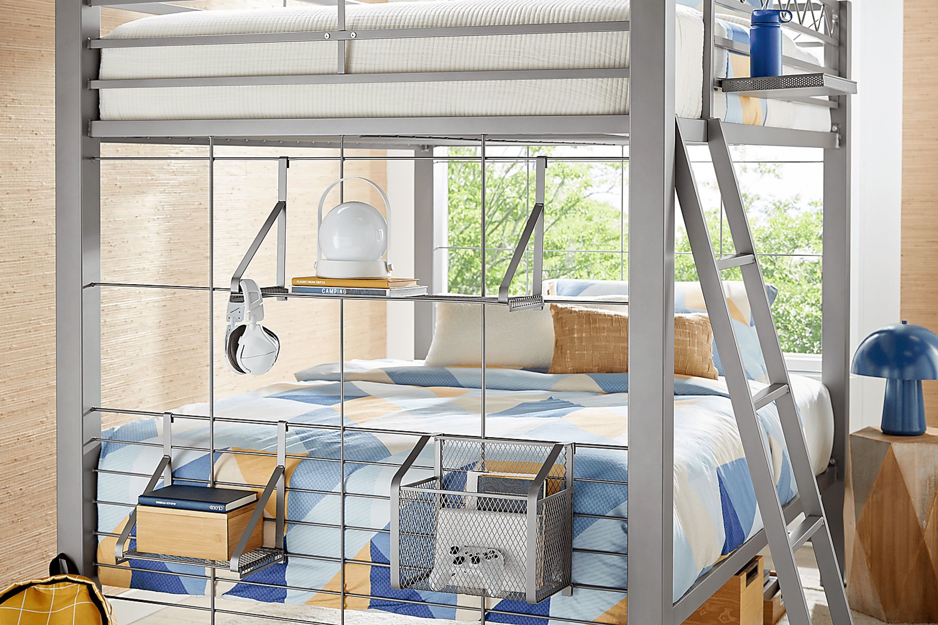 Build-A-Bunk Gray Full/Full Bunk Bed With Gray Accessories - Image 6