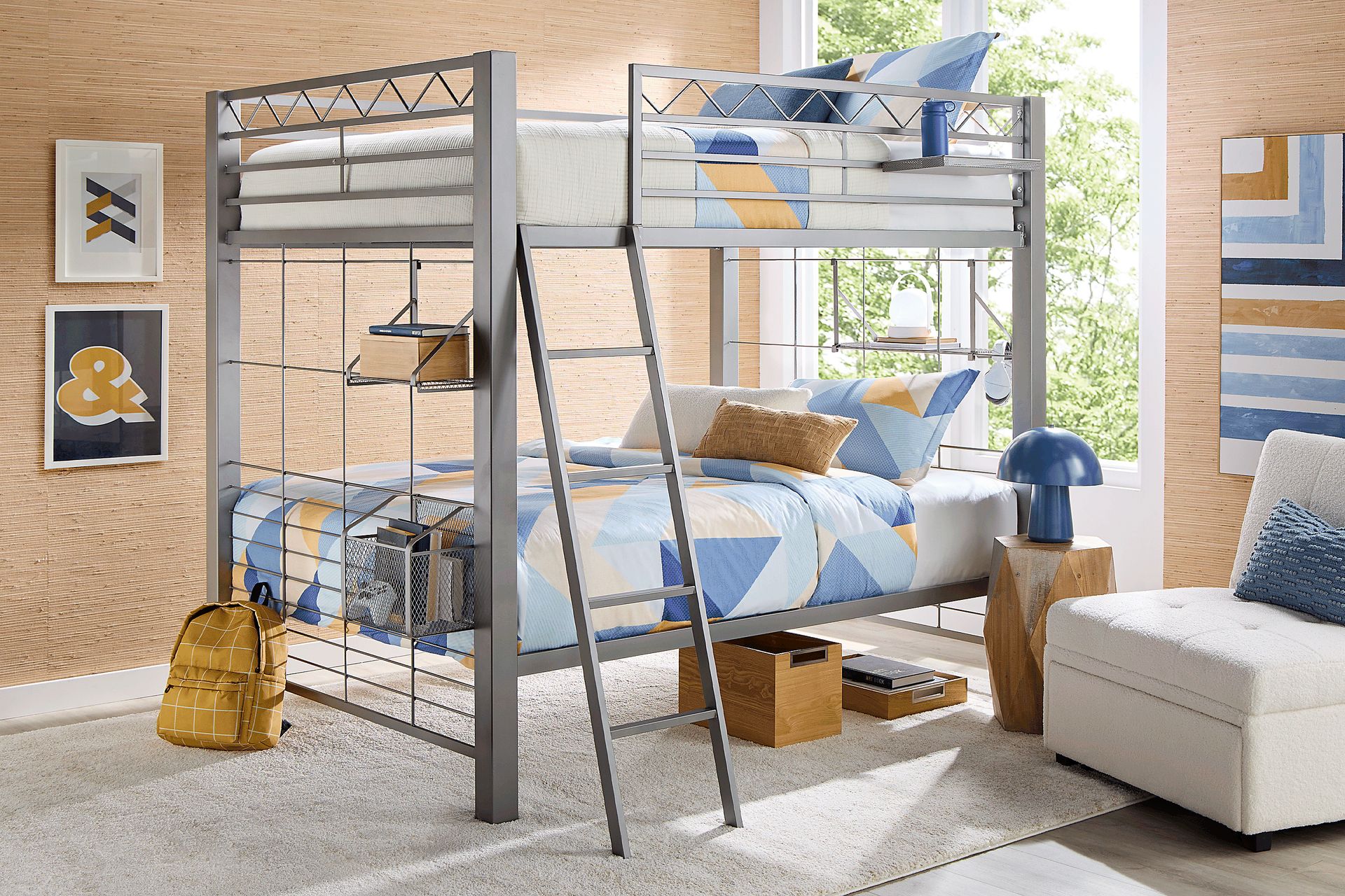 Build-A-Bunk Gray Full/Full Bunk Bed With Gray Accessories - Image 2