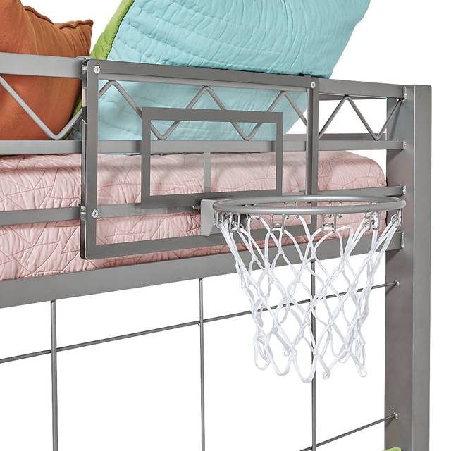 Build-a-Bunk Gray Full/Futon Loft Bed with Gray Accessories and Basketball Hoop - Thumbnail - Image 2