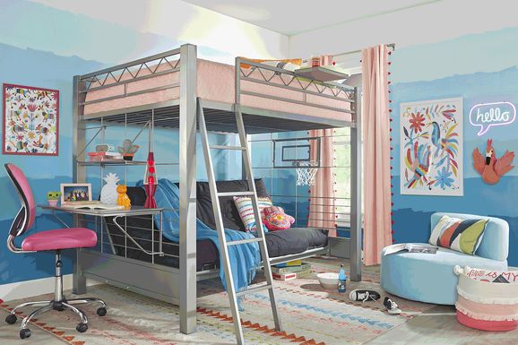 cama puente  White loft bed, Kids bunk beds, Modern bunk beds