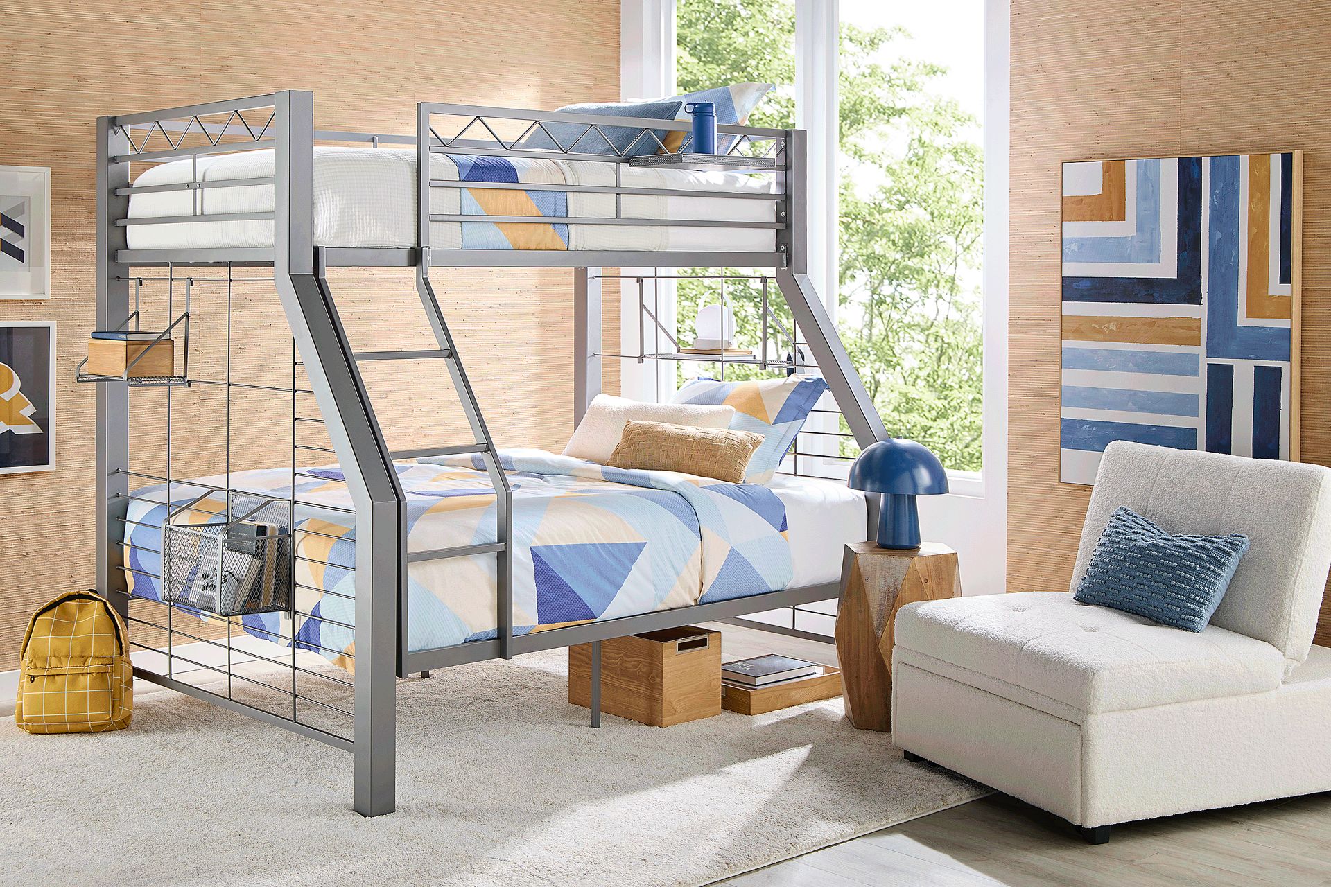 Build-A-Bunk Gray Twin/Full Bunk Bed with Gray Accessories - Image 2