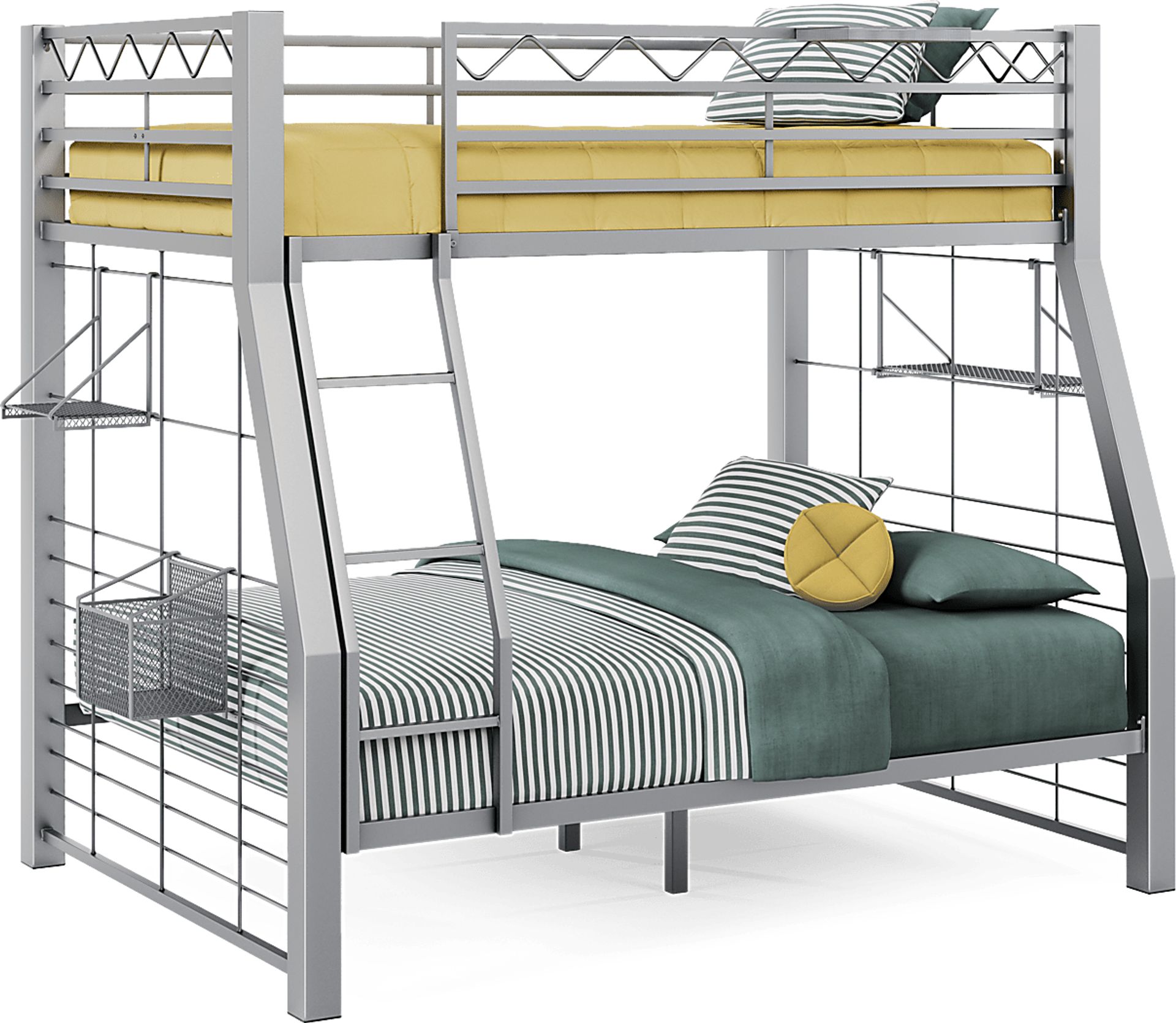 Build-A-Bunk Gray Twin/Full Bunk Bed with Gray Accessories - Image 1