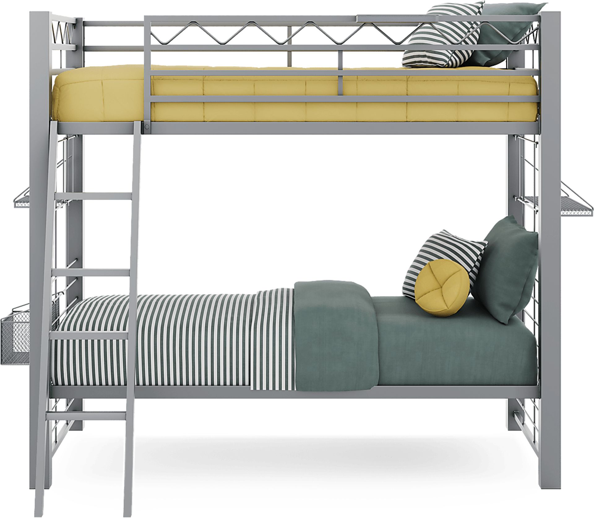 Build-a-Bunk Gray Twin/Twin Bunk Bed With Gray Accessories - Image 3