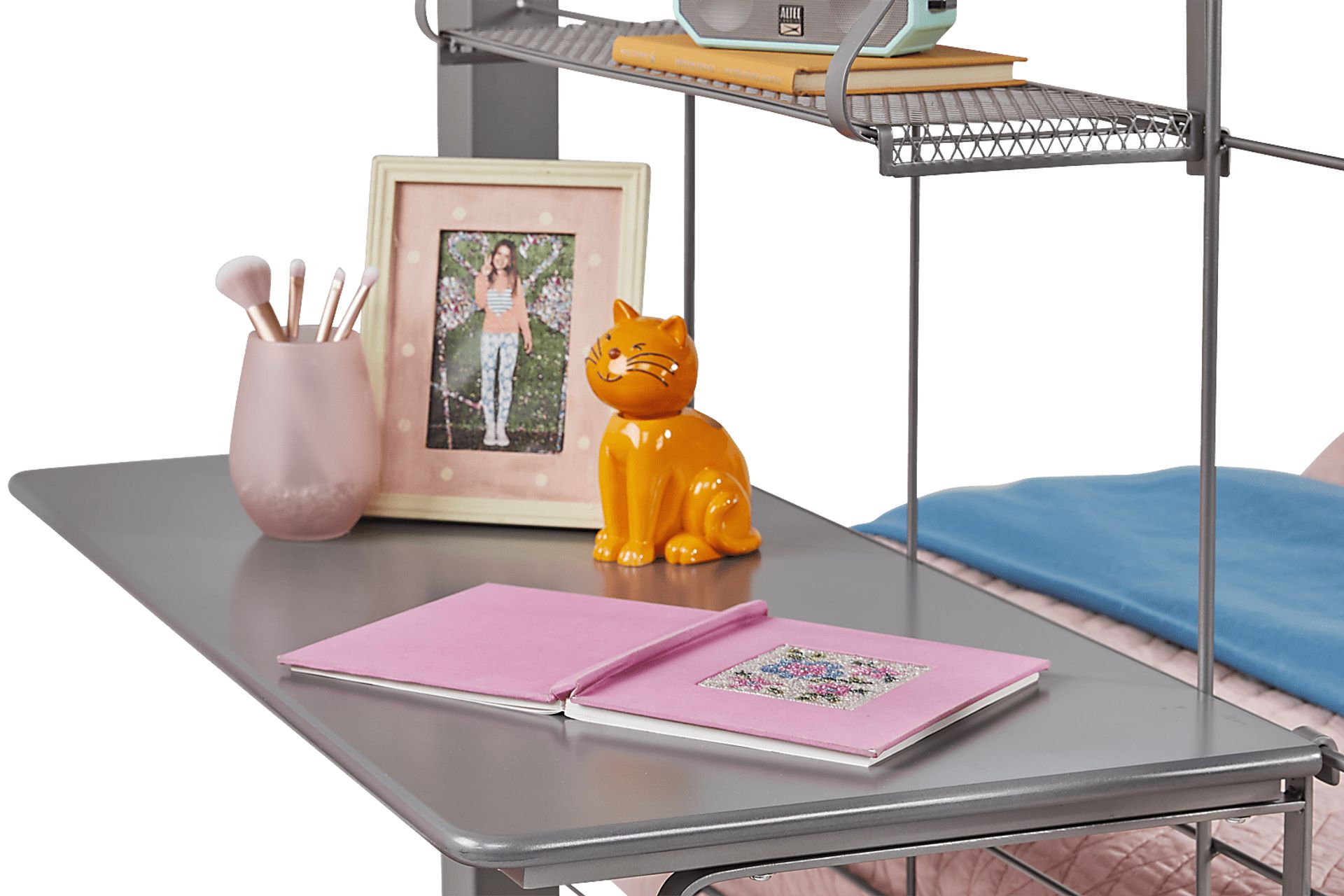 Build-a-Bunk Gray Twin/Twin Bunk Bed With Gray Accessories - Image 6