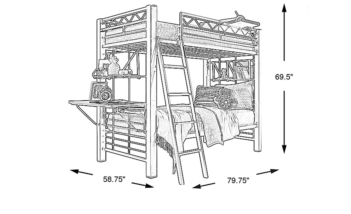 Build-A-Bunk Gray 6 Pc Twin/Twin Bunk Bed | Rooms to Go