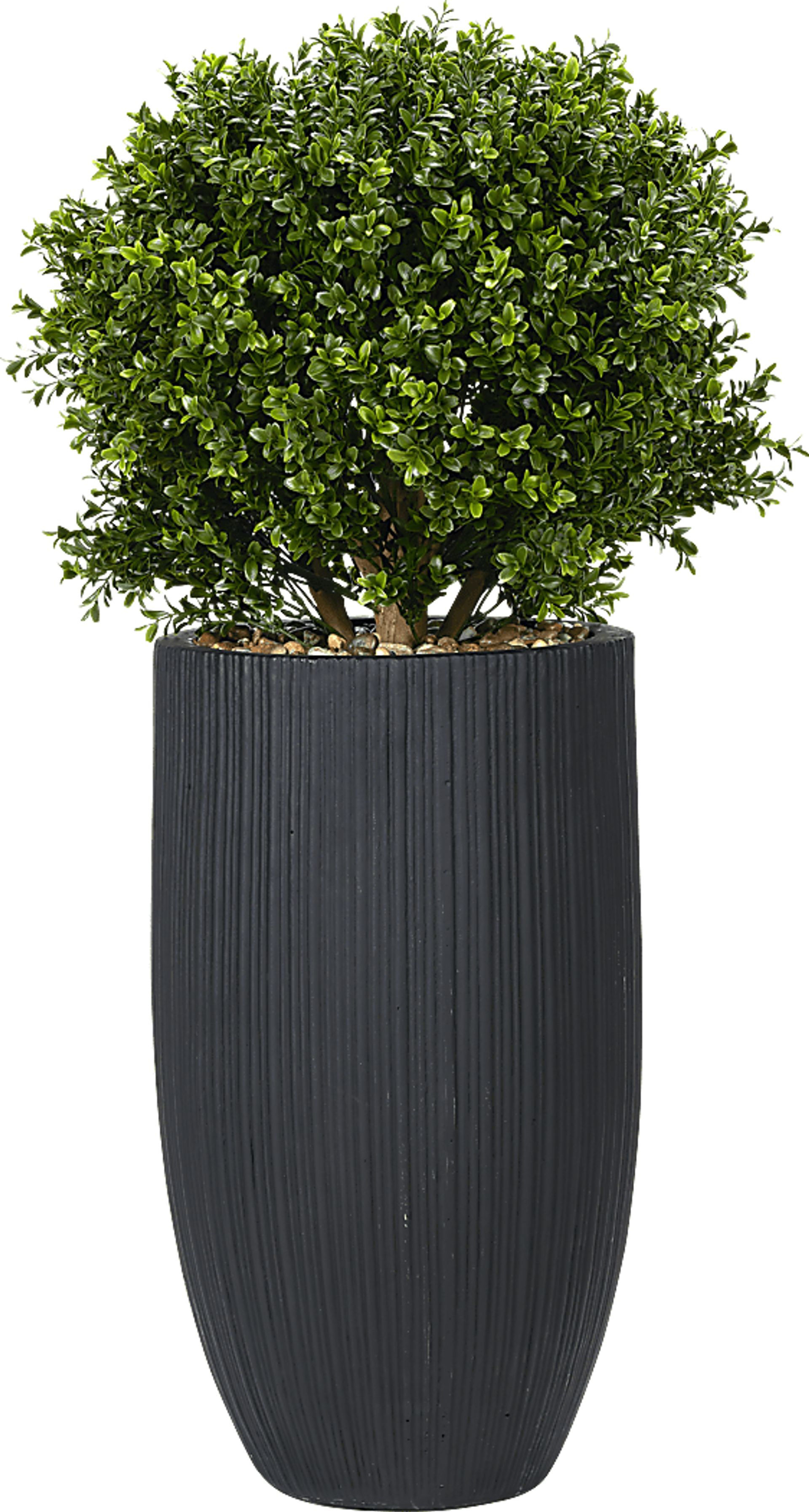 Buis Green 41 in. UV Artifical Boxwood Ball in Black Planter - Image 1