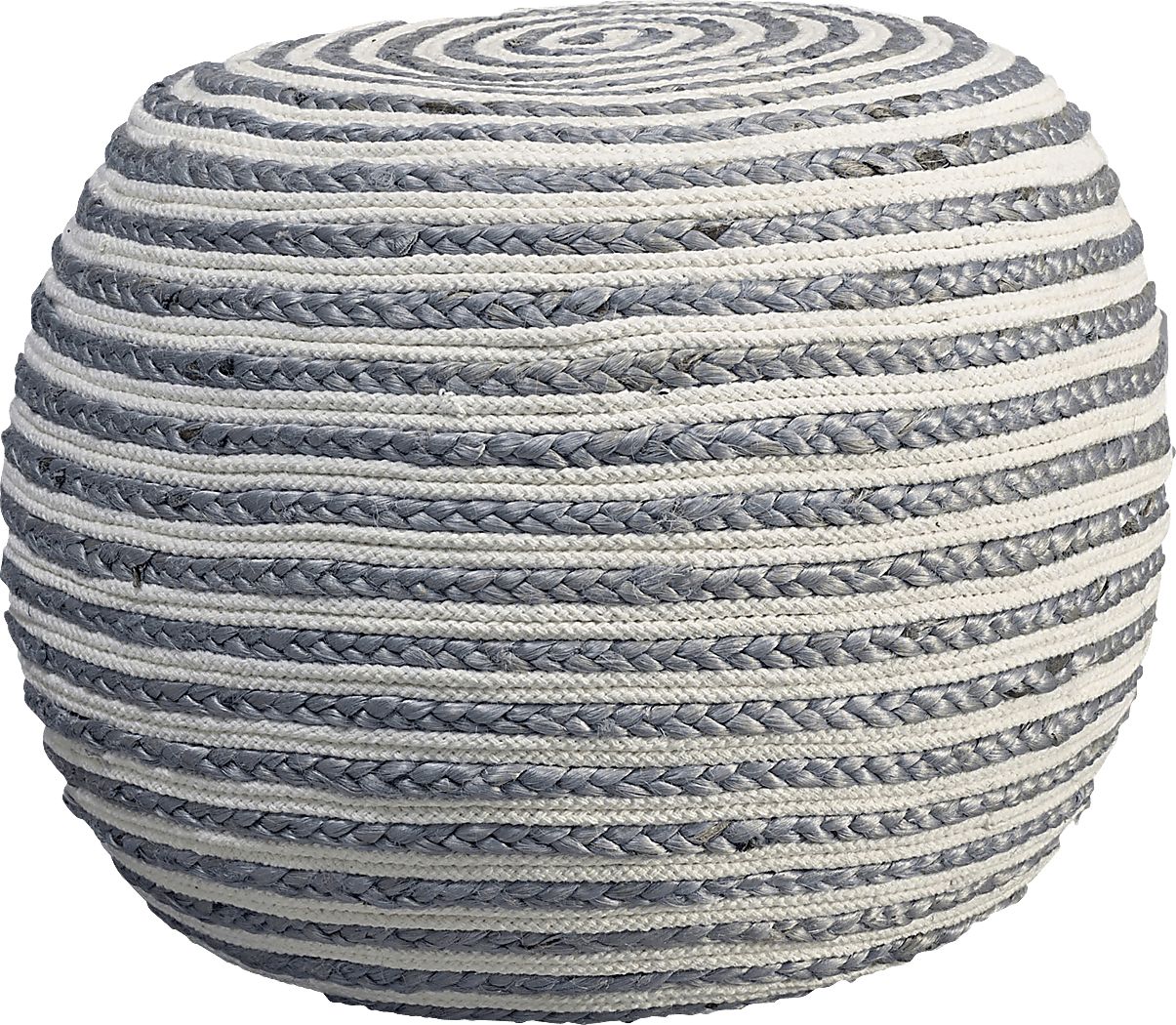 Buitra Gray/White Pouf