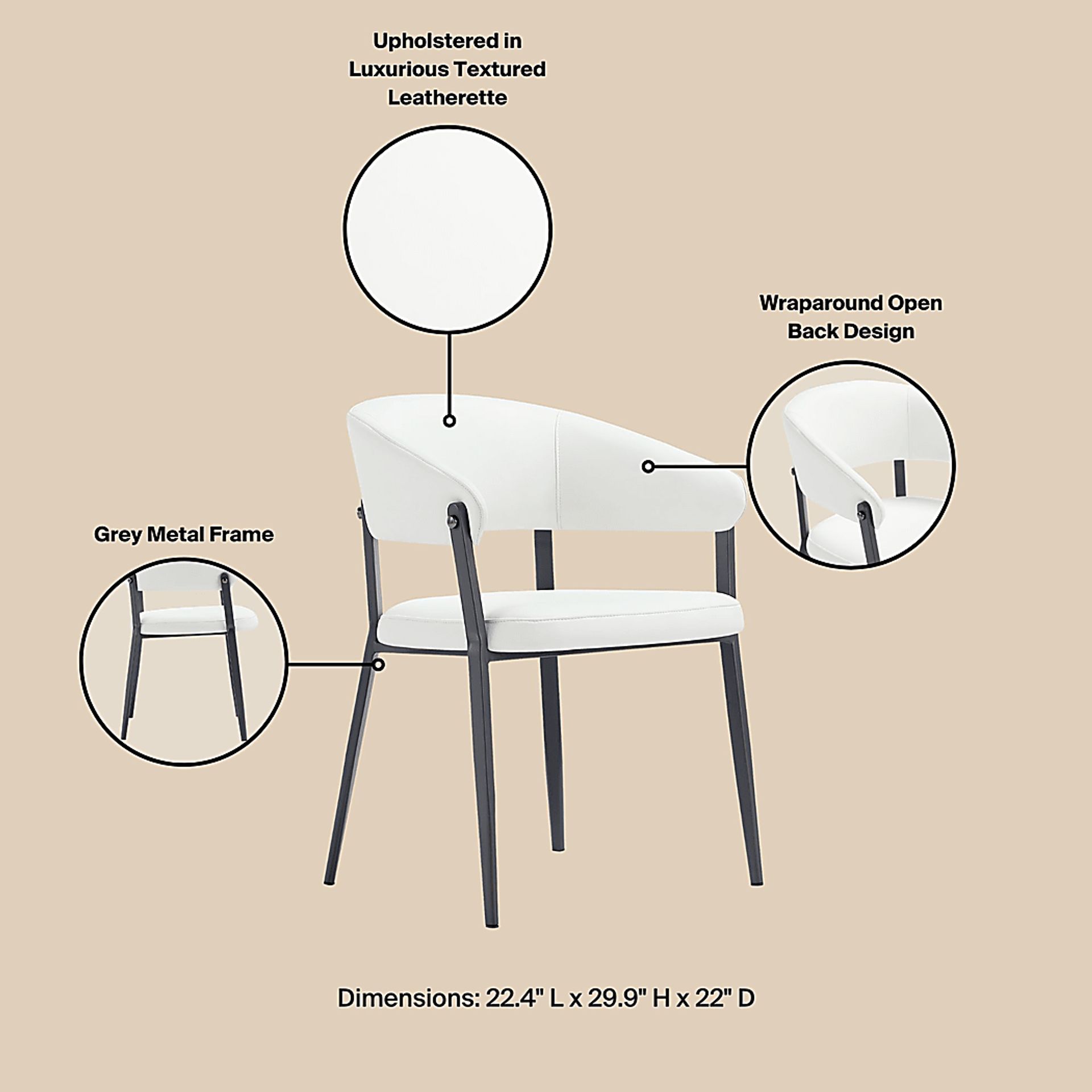 Bullworldy White Arm Chair - Image 8