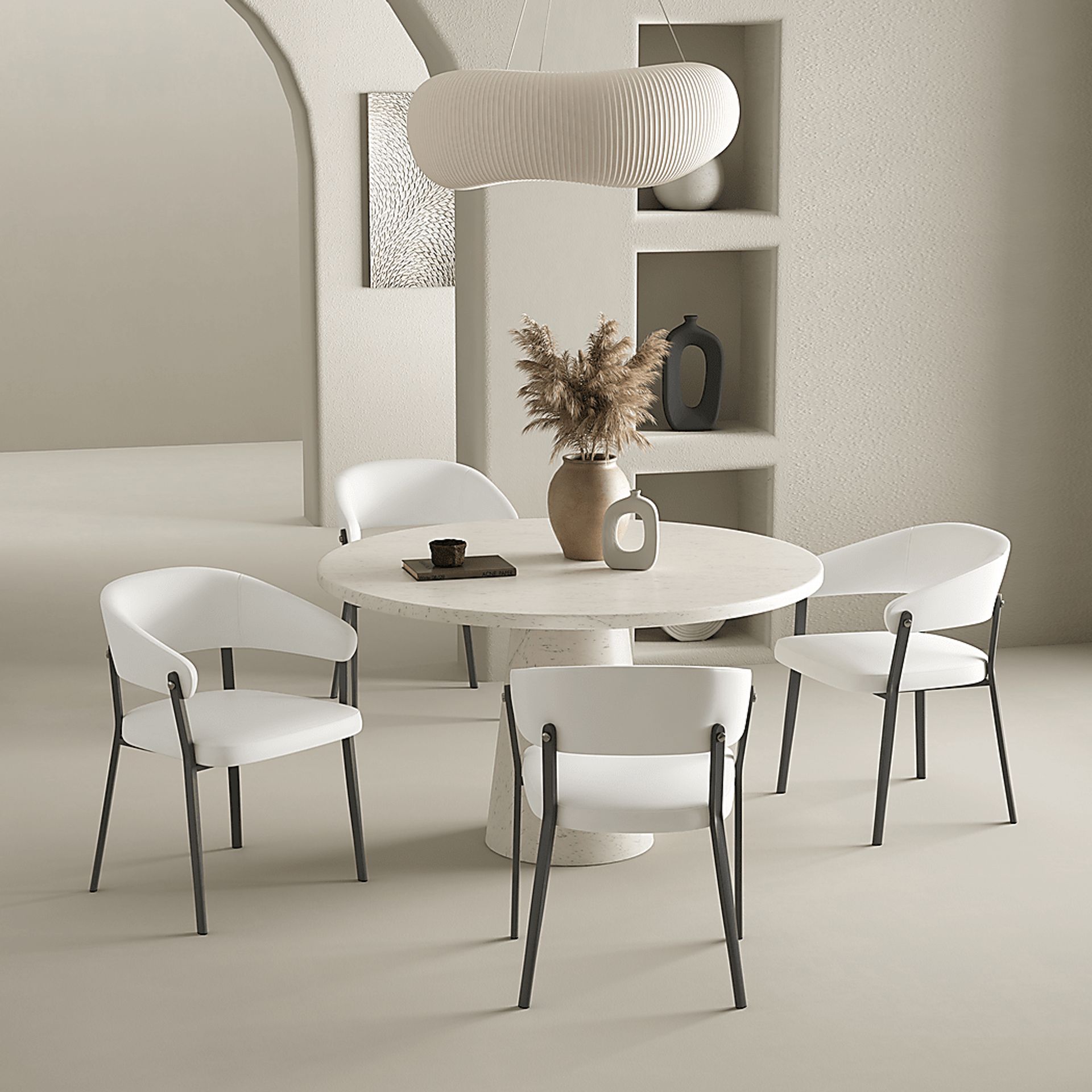 Bullworldy White Arm Chair - Image 2