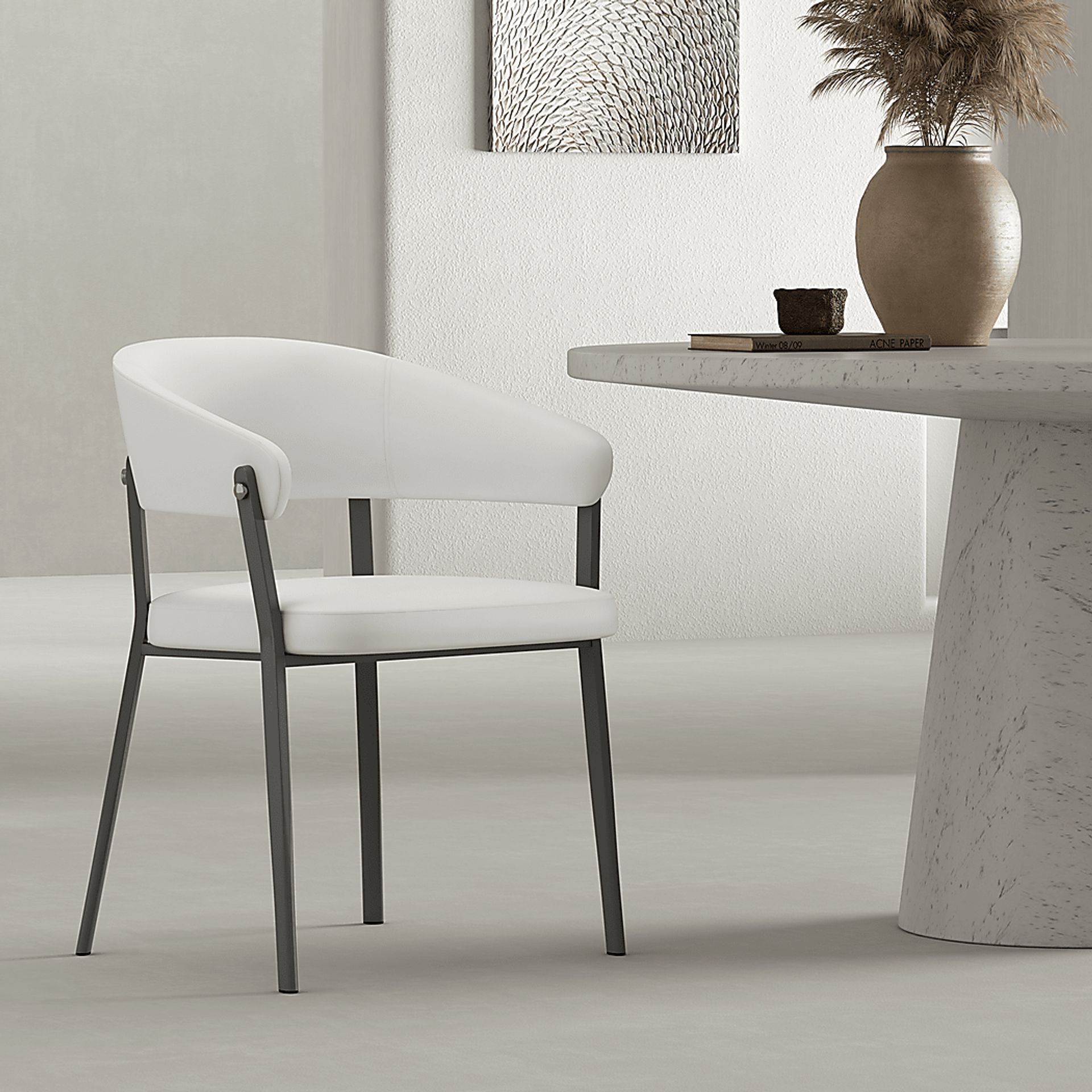 Bullworldy White Arm Chair - Image 3