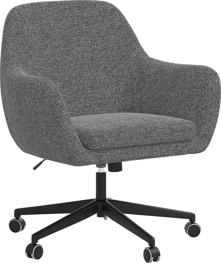 Bulwer Gray Linen,Polyester Fabric Desk Chair Rooms to Go