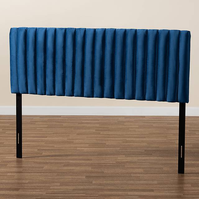 Bunchberry Navy Queen Upholstered Headboard - Thumbnail - Image 3
